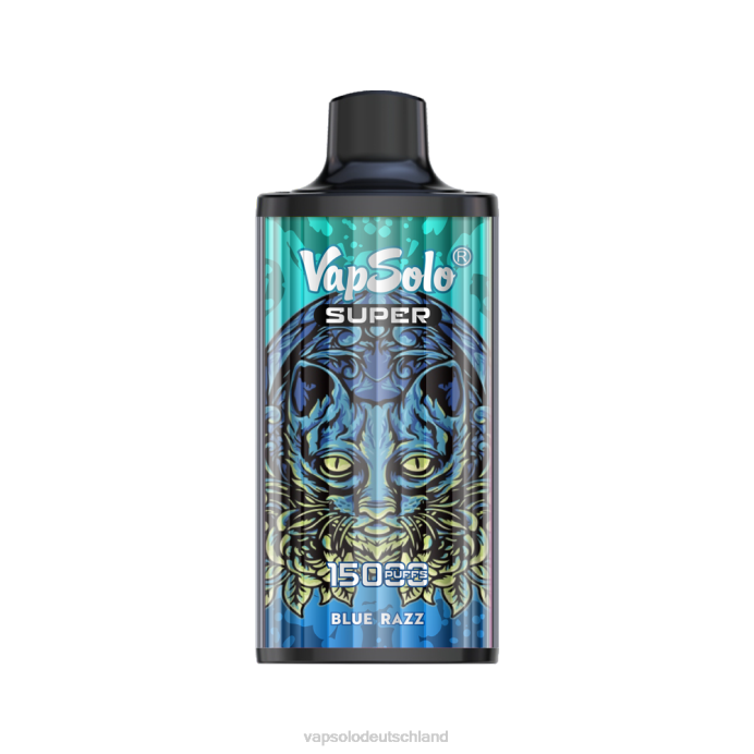 VapSolo Nikotin - Blauer Razz VapSolo SUPER Einweg-Vapor 480B14