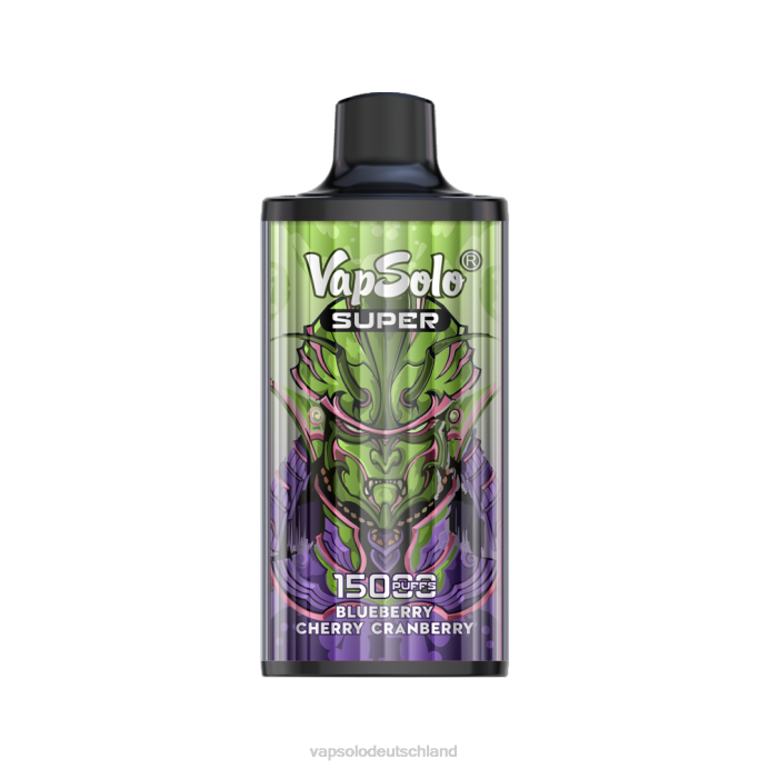 VapSolo Wholesale - Heidelbeere, Kirsche, Cranberry VapSolo SUPER Einweg-Vapor 480B16