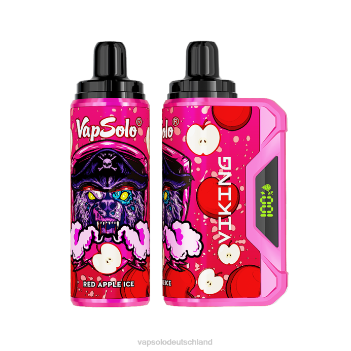 VapSolo Twins Deutschland - rotes Apfeleis VapSolo VIKING Einweg-Vapor 480B42