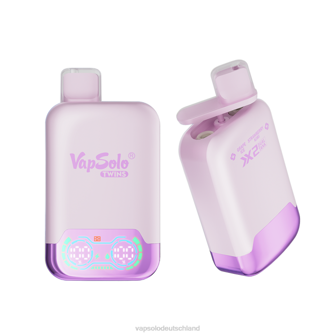 VapSolo Kaufen - Traubeneis und Erdbeerkiwi VapSolo TWINS Einweg-Vapor 480B28