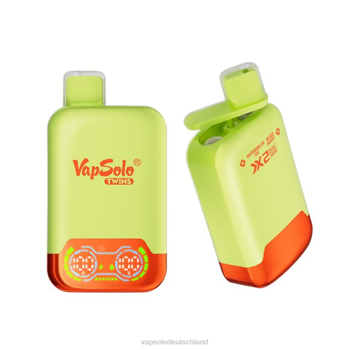 VapSolo Twins Deutschland - Wassermeloneneis und gemischte Beeren VapSolo TWINS Einweg-Vapor 480B34